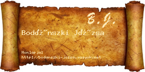 Bodánszki Józsa névjegykártya